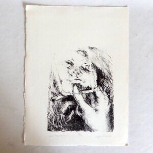 VINTAGE 1970’s NEW #3/9 SELF PORTRAIT ART PRINT BY JULIA FRAZIER
